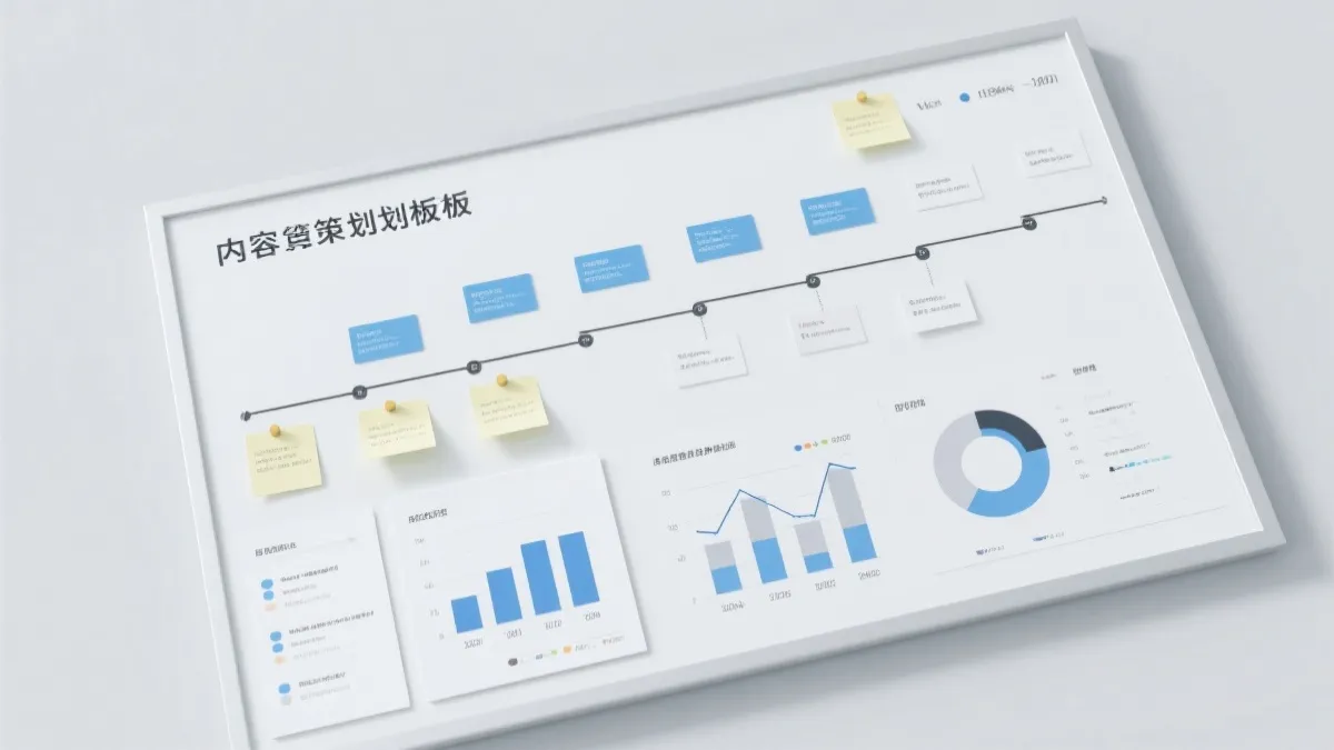 世界杯主题的内容矩阵与时间轴策划板，极简设计